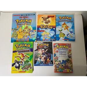 Pokemon Book Lot Handbooks Sticker Album How to Draw Graphic Novel Lot of 6
